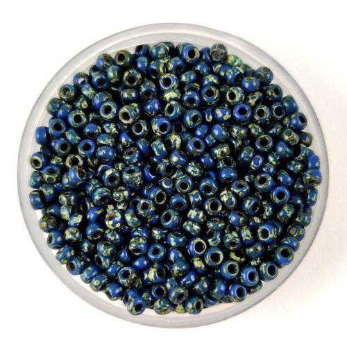 Miyuki Japanese Round Seed Bead - 4516 - Opaque Dark Teal Picasso - size:11/0