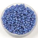 Miyuki Japanese Round Seed Bead - 4704 - Opaque Glazed Frosted Rainbow Soft Blue - size:11/0