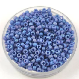  Miyuki Japanese Round Seed Bead - 4704 - Opaque Glazed Frosted Rainbow Soft Blue - size:11/0