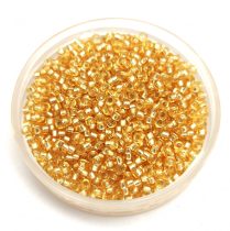   Miyuki Japanese Round Seed Bead - 3 - Silver Lined Gold - size:15/0 - 15g