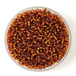   Miyuki Japanese Round Seed Bead - 5L - Silver Lined Light Topaz - size:15/0