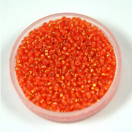   Miyuki Japanese Round Seed Bead - 9 - Silver Lined Tangerine - size:15/0