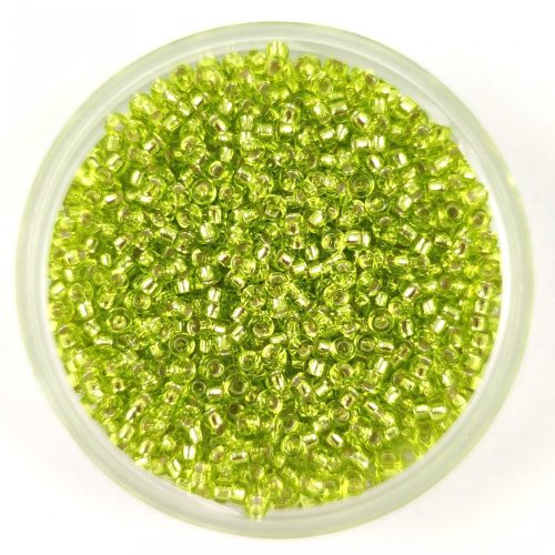 Miyuki Japanese Round Seed Bead - 14 - Silver Lined Chartreuse - size:15/0