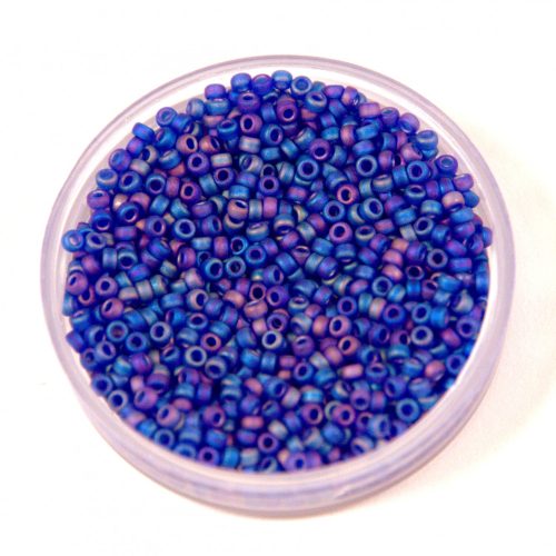 Miyuki Japanese Round Seed Bead - 151fr - Matte Transparent Cobalt AB – size:15/0