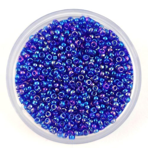 Miyuki Japanese Round Seed Bead - 177 - Transparent Cobalt AB - size:15/0
