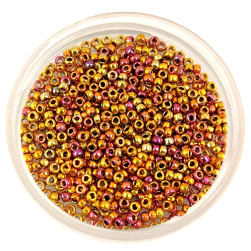 Miyuki Japanese Round Seed Bead - 199 - 24k Gold Plated Iris - size:15/0