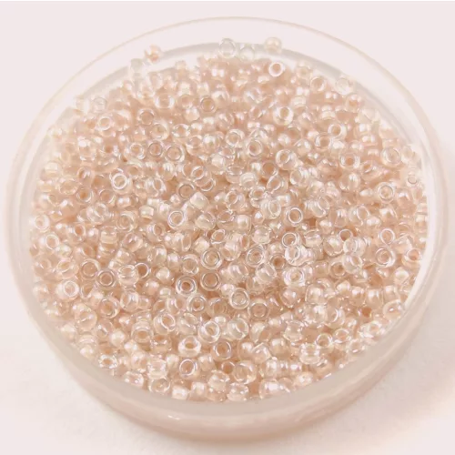Miyuki Japanese Round Seed Bead - 215 - Blush Lined Crystal - size:15/0