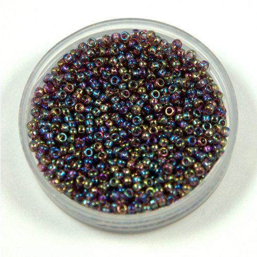 Miyuki Japanese Round Seed Bead - 294 - Transparent Dark Smoky Amethyst AB - size:15/0