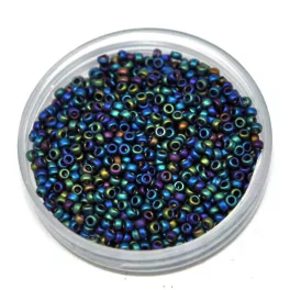   Miyuki kásagyöngy - 401fr - Matte Black AB - méret:15/0 - 50g-AKCIOS