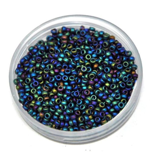 Miyuki kásagyöngy - 401fr - Matte Black AB - méret:15/0 - 50g-AKCIOS