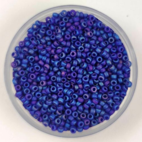 Miyuki Japanese Round Seed Bead - 414fr - Opaque Matt Cobalt AB - size:15/0