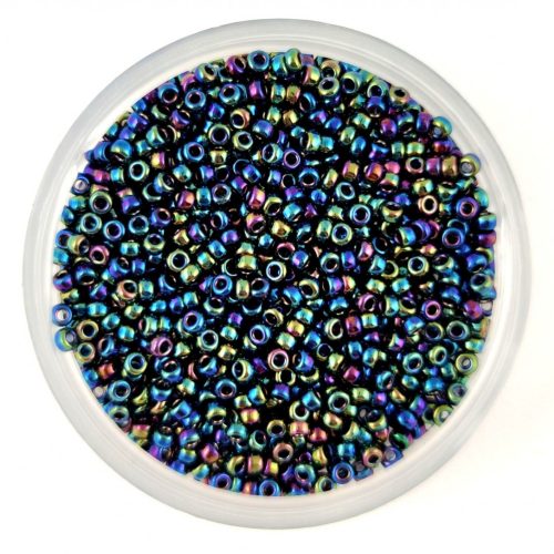 Miyuki Japanese Round Seed Bead - 455 - Metallic Green Iris - size:15/0
