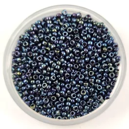   Miyuki Japanese Round Seed Bead - 456 - Metallic Gunmetal Iris - size:15/0