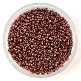   Miyuki Japanese Round Seed Bead - 457B - Metallic Dark Raspberry Iris (Bronze) - size:15/0