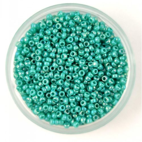 Miyuki Japanese Round Seed Bead - 481 - Opaque Turquoise Green AB - size:15/0