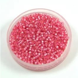   Miyuki Japanese Round Seed Bead - 556 - Dyed Rose Silver Lined Alabaster - size:15/0