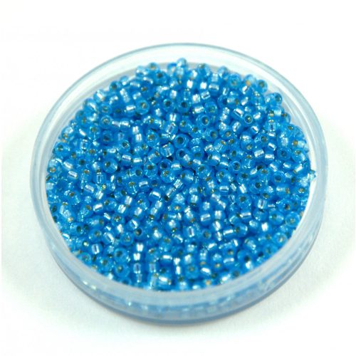 Miyuki Japanese Round Seed Bead - 573 - Silver Lined Aqua Blue Alabaster - size:15/0