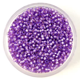   Miyuki Japanese Round Seed Bead - 574 - Silver Lined Lilac Alabaster - size:15/0