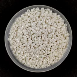   Miyuki Japanese Round Seed Bead - 599 - Opaque Limestone Luster - size:15/0