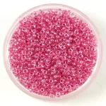 Miyuki kásagyöngy - 1524 - Sparkling Peony Pink Lined Crystal - méret:15/0