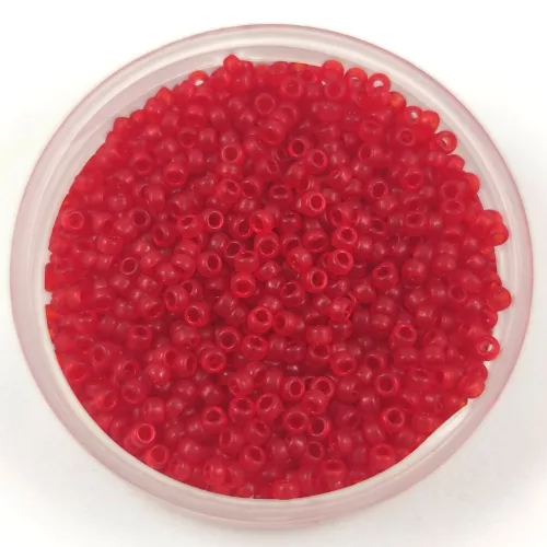 Miyuki kásagyöngy - 1609 - Semi-Matte Dyed Transparent Red - méret:15/0