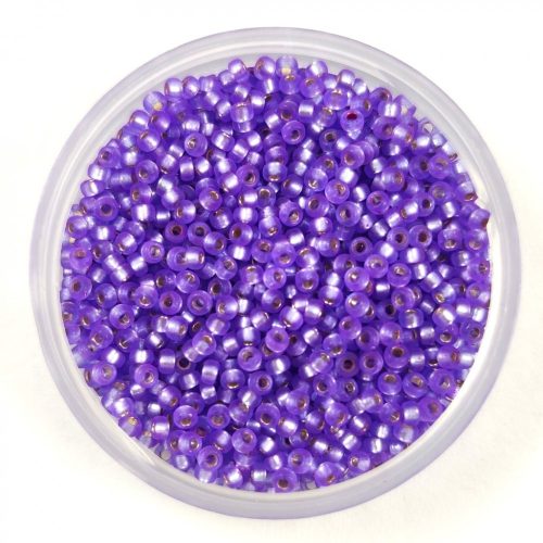 Miyuki Japanese Round Seed Bead - 1654 - Dyed Semi Matte Silver Lined Purple - 15/0
