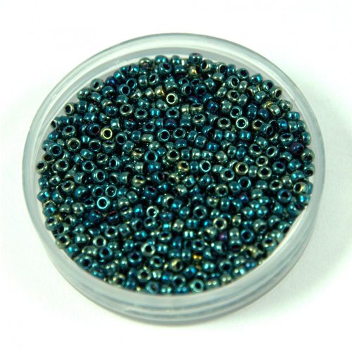 Miyuki Japanese Round Seed Bead - 1965 - Metallic Blue Green Gold Iris - size: 15/0