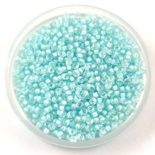 Miyuki japán kásagyöngy - 2207 - Aqua Mist Lined Crystal Luster - méret: 15/0