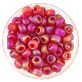   Miyuki Japanese Round Seed Bead - 141fr - Matt Transparent Ruby AB - size: 6/0