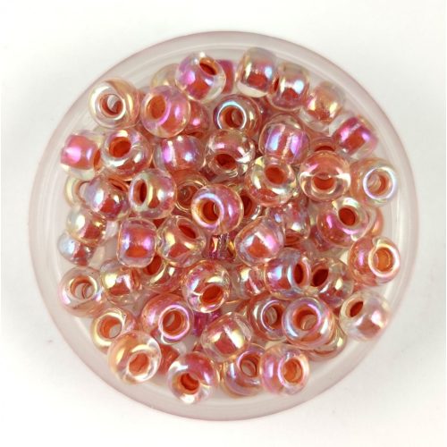 Miyuki Japanese Round Seed Bead - 275 - Dark Peach Lined Crystal AB - size: 6/0