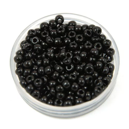 Miyuki kásagyöngy - 401 - Opaque Black - méret: 6/0 - 100g-AKCIOS