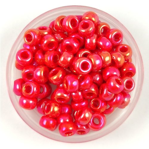 Miyuki Japanese Round Seed Bead - 407r - Opaque Red AB - size: 6/0