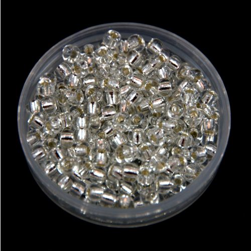 Miyuki Japanese Round Seed Bead - 1 - Silver Lined Crystal - size: 8/0 - 100g