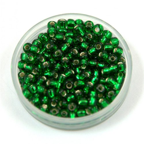 Miyuki Japanese Round Seed Bead - 16 - Silver Lined Green - size:8/0
