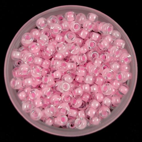 Miyuki kásagyöngy - 207 - Light Pink Lined Crystal - méret:8/0