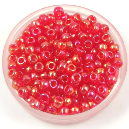 Miyuki Japanese Round Seed Bead - 254d - Transparent Dark Red AB - size:11/0
