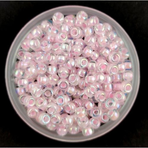 Miyuki Japanese Round Seed Bead - 272 - Pink Lined Crystal AB - size:8/0