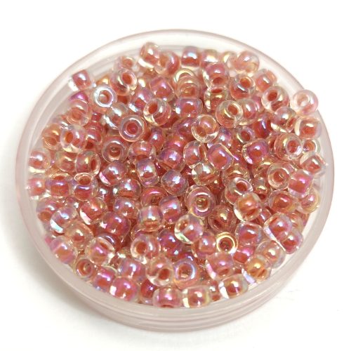 Miyuki Japanese Round Seed Bead - 275 - Dark Peach Lined Crystal ABl - size:8/0