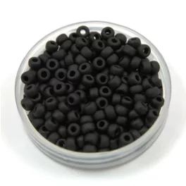   Miyuki kásagyöngy - 401f - Opaque Matt Black - méret: 8/0 - 100g-AKCIOS