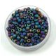 Miyuki Japanese Round Seed Bead - 401fr - Opaque Matte Black Rainbow - size:8/0