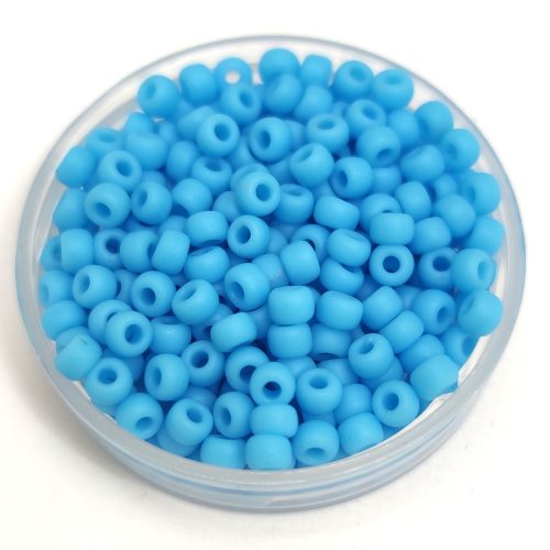 Miyuki Japanese Round Seed Bead - 413f - Opaque Matt Turquoise Blue - size:8/0