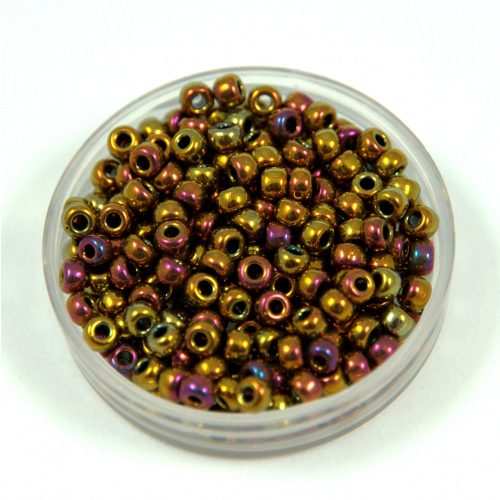 Miyuki Japanese Round Seed Bead - 462 - Metallic Gold Iris - size:8/0