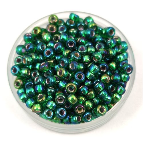 Miyuki Japanese Round Seed Bead - 1016 - Silver Lined Green AB- size:8/0
