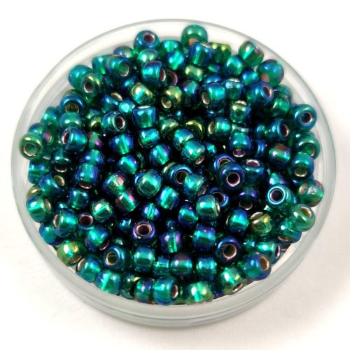 Miyuki Japanese Round Seed Bead - 1017 - Silver Lined Emerald AB- size:8/0