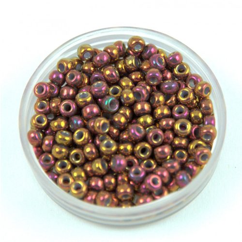 Miyuki Japanese Round Seed Bead - 1969 - Metallic Tea Berry Gold Iris - size:8/0