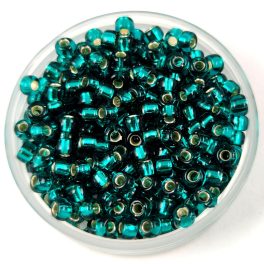   Miyuki Japanese Round Seed Bead - 2425 - Silver Lined Teal - size:8/0
