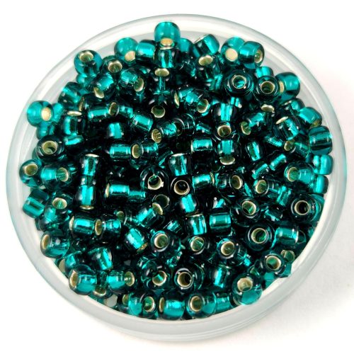 Miyuki Japanese Round Seed Bead - 2425 - Silver Lined Teal - size:8/0