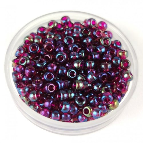 Miyuki Japanese Round Seed Bead - 3546 - Transparent Fuchsia Rainbow - size:8/0