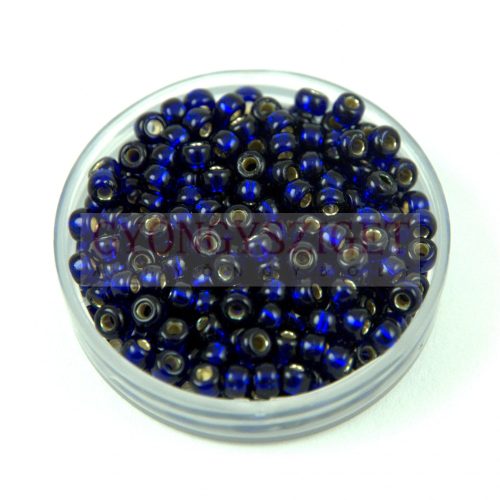 Miyuki Japanese Round Seed Bead - 4281 - Duracoat Dyed Silver Lined Navy Blue - size:8/0