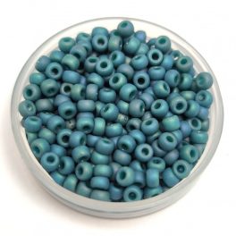   Miyuki kásagyöngy - 4702 - Opaque Glazed Frosted Rainbow Peacock Blue - méret:8/0